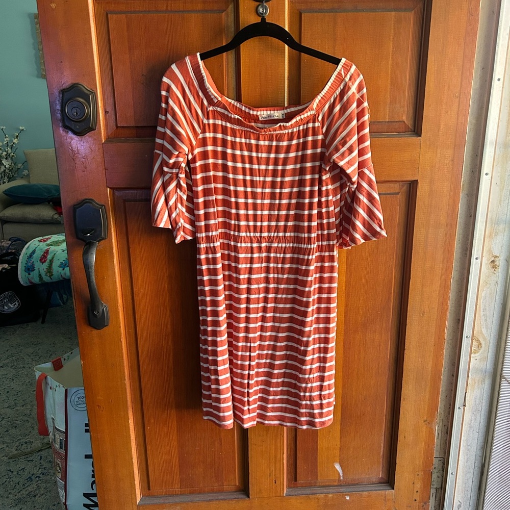 Heart Hips Red and White Striped Mini Dress